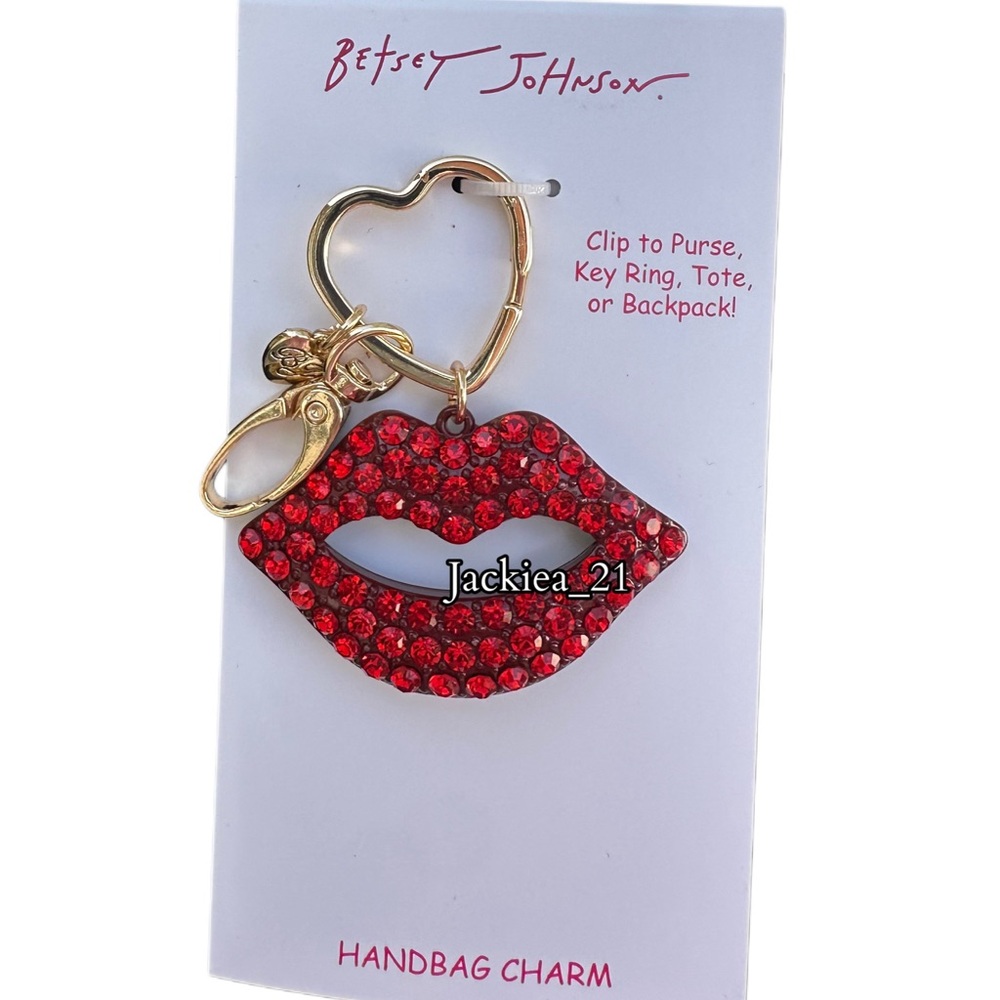 💙 Betsey Johnson Red Lip Keychain Charm